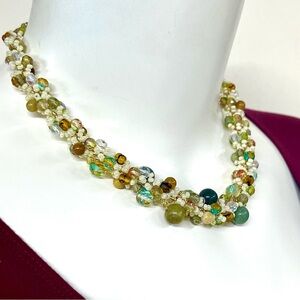 #022 Vintage Beaded Necklace/ Chocker 16-18”
